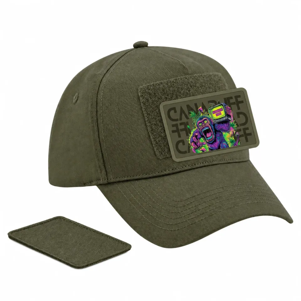 Canapuff Panic Monkey caps grønn snapback bomull