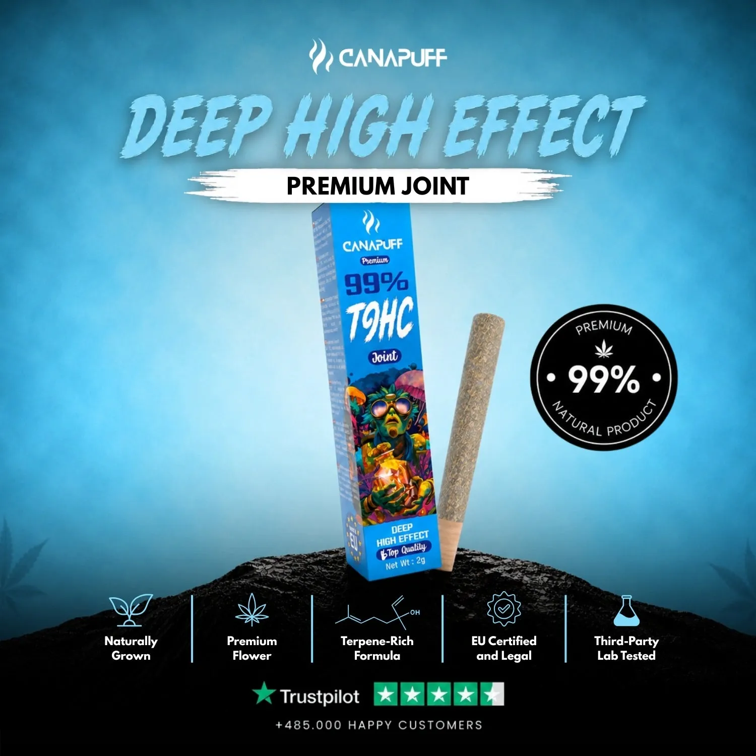 Canapuff Deep 99% joint 1 stk tropisk