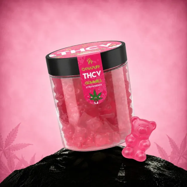 CANAPUFF THCv Strawberry gummies 10 stk jordbær