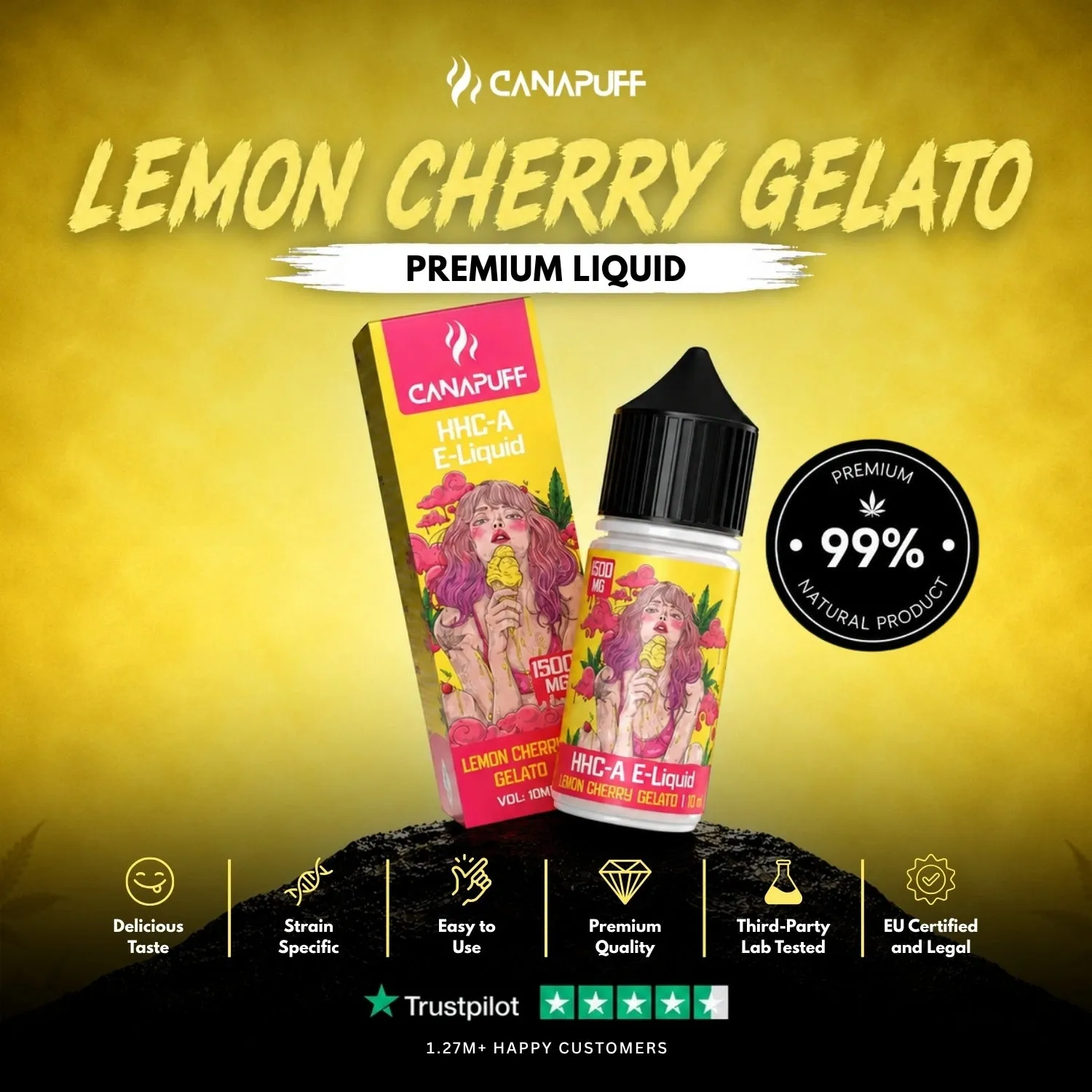 Canapuff HHC-A Liquid Lemon Cherry Gelato 1500 mg