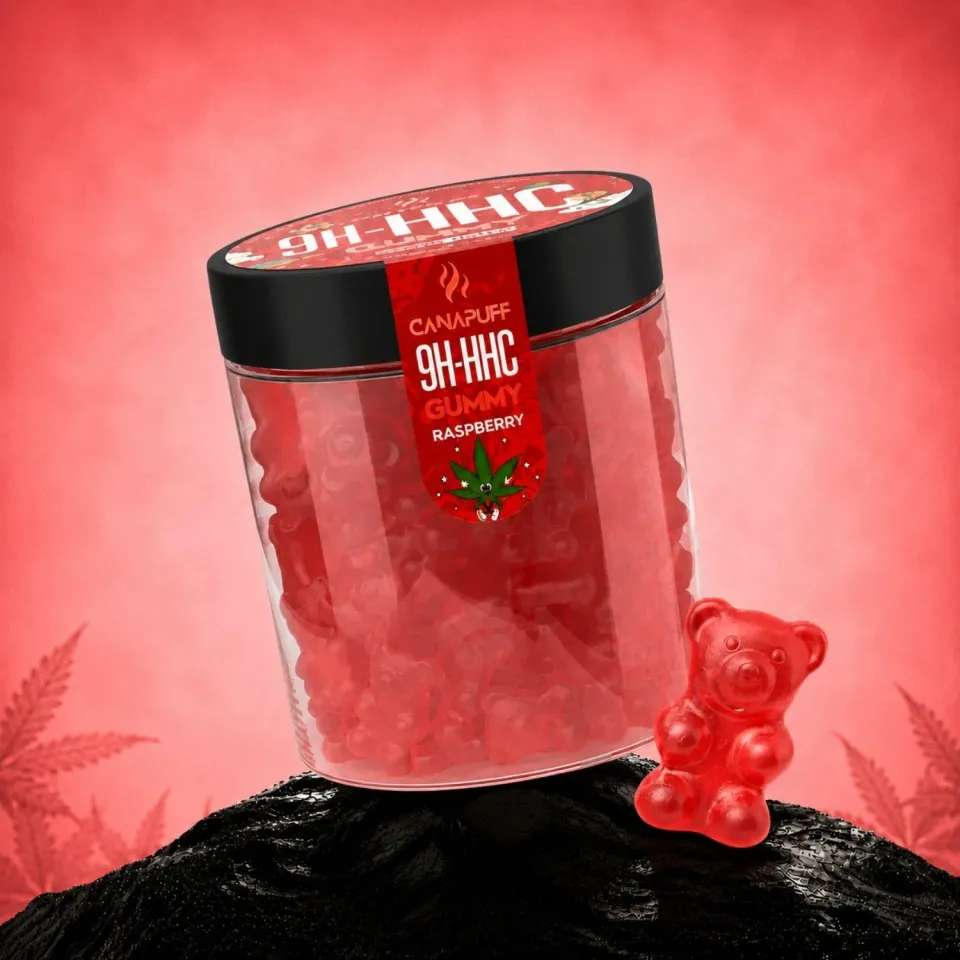 Canapuff 9H-HHC Gummies bringebær 10 stk fruktig