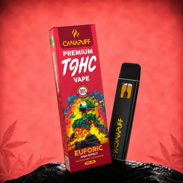 Canapuff Euforic T-HC vape 1 ml 95% kirsebær