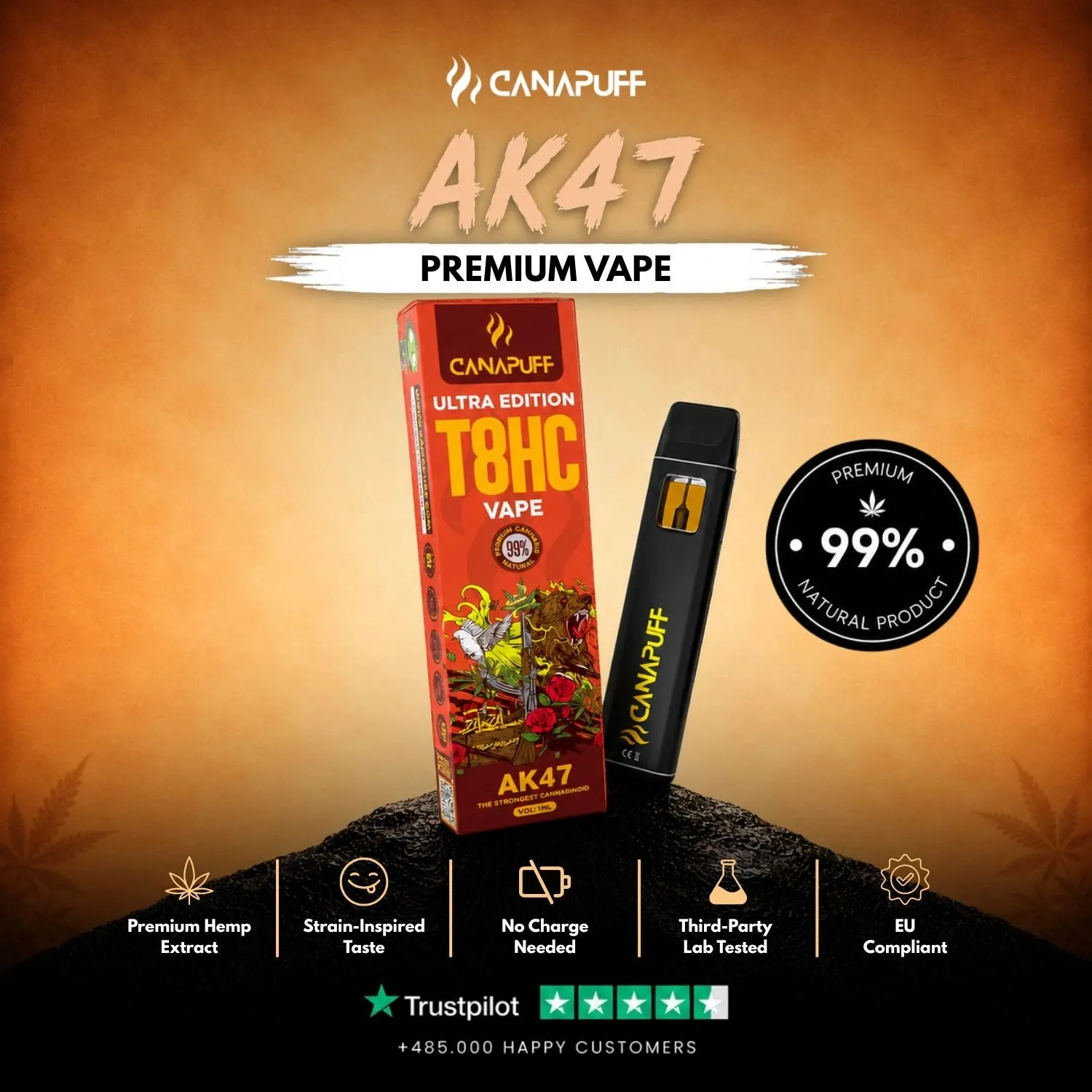 Canapuff AK47 Ultra Edition T8HC-vape 1ml