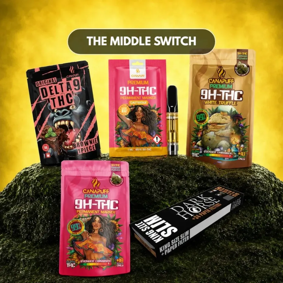 Canapuff The Middle Switch sett 9H-THC blomst patron brownie