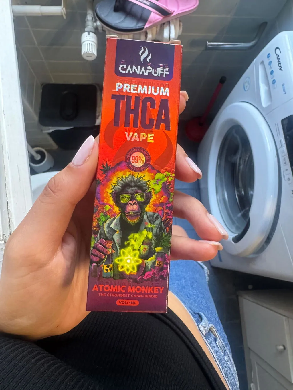 Canapuff Atomic Monkey 99% THCA-vape 1ml sitrus jord