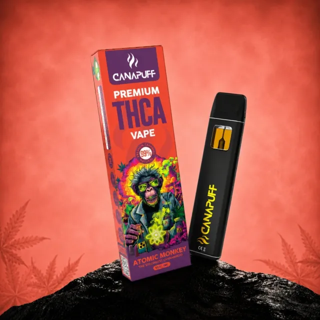 Canapuff Atomic Monkey 99% THCA-vape 1ml sitrus jord