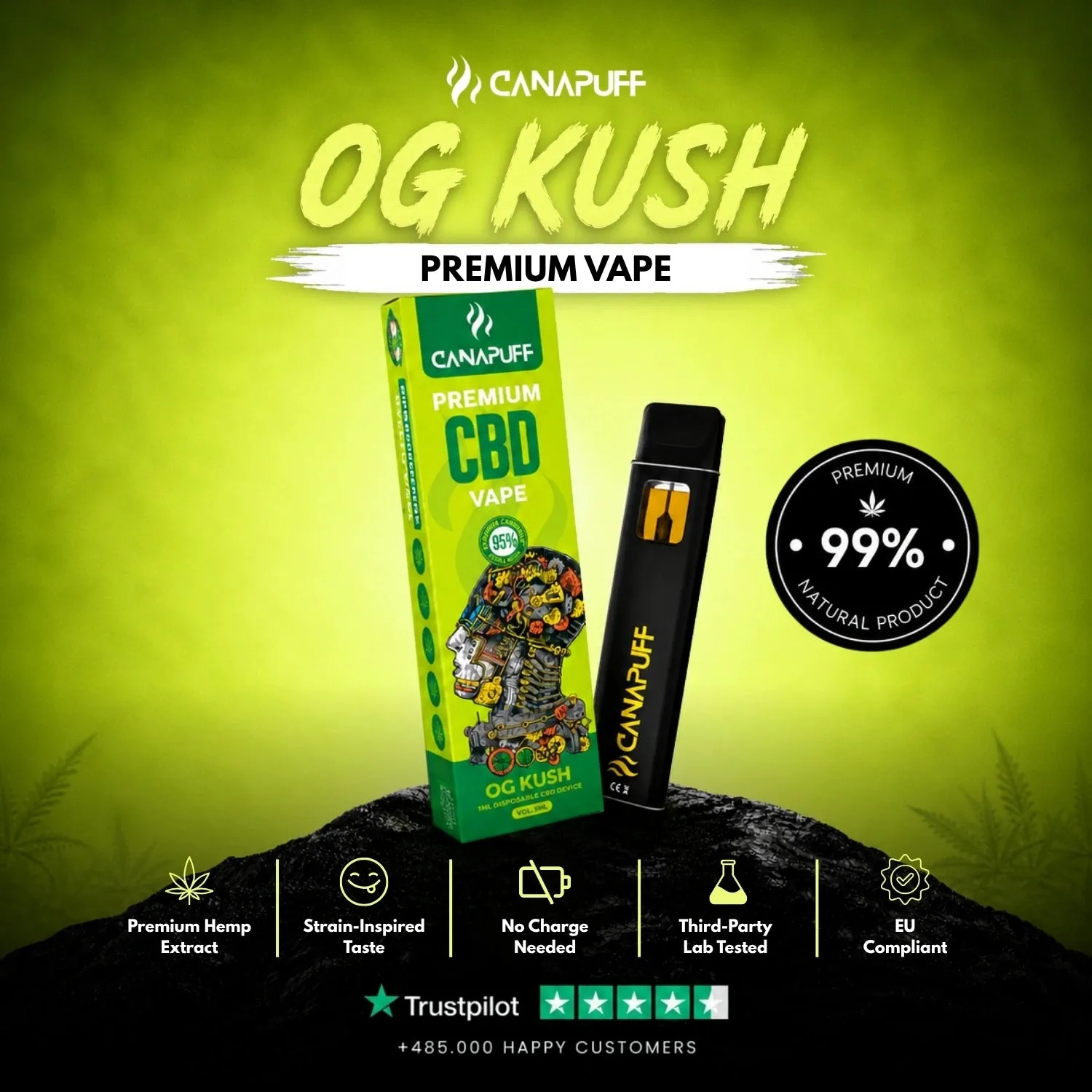 Canapuff CBD OG Kush vape 1 ml 95%