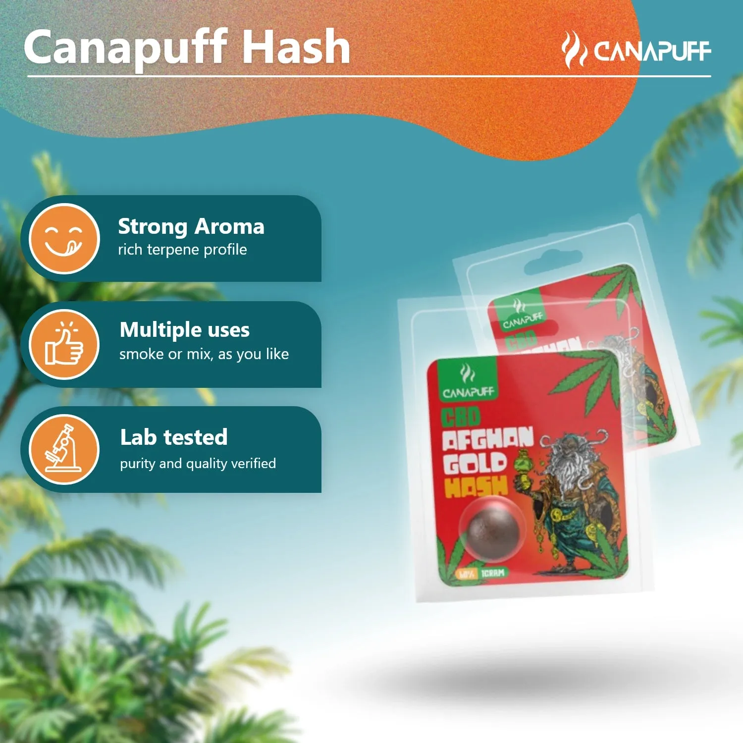 Canapuff Afghan Gold CBD hasj 60% myk presset