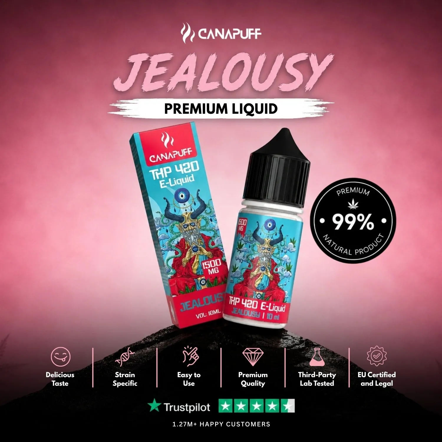Canapuff THP420 Liquid Jealousy 1500mg plomme