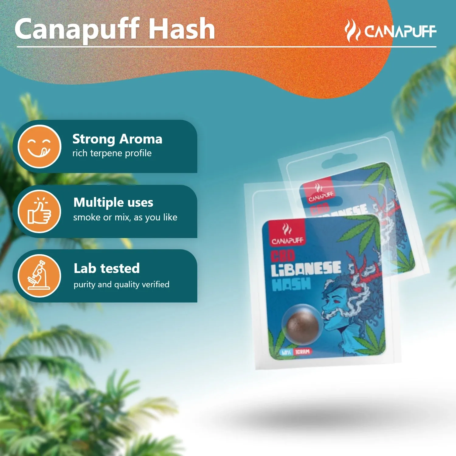 Canapuff Libanese CBD hasj 60% jordaktig krydder