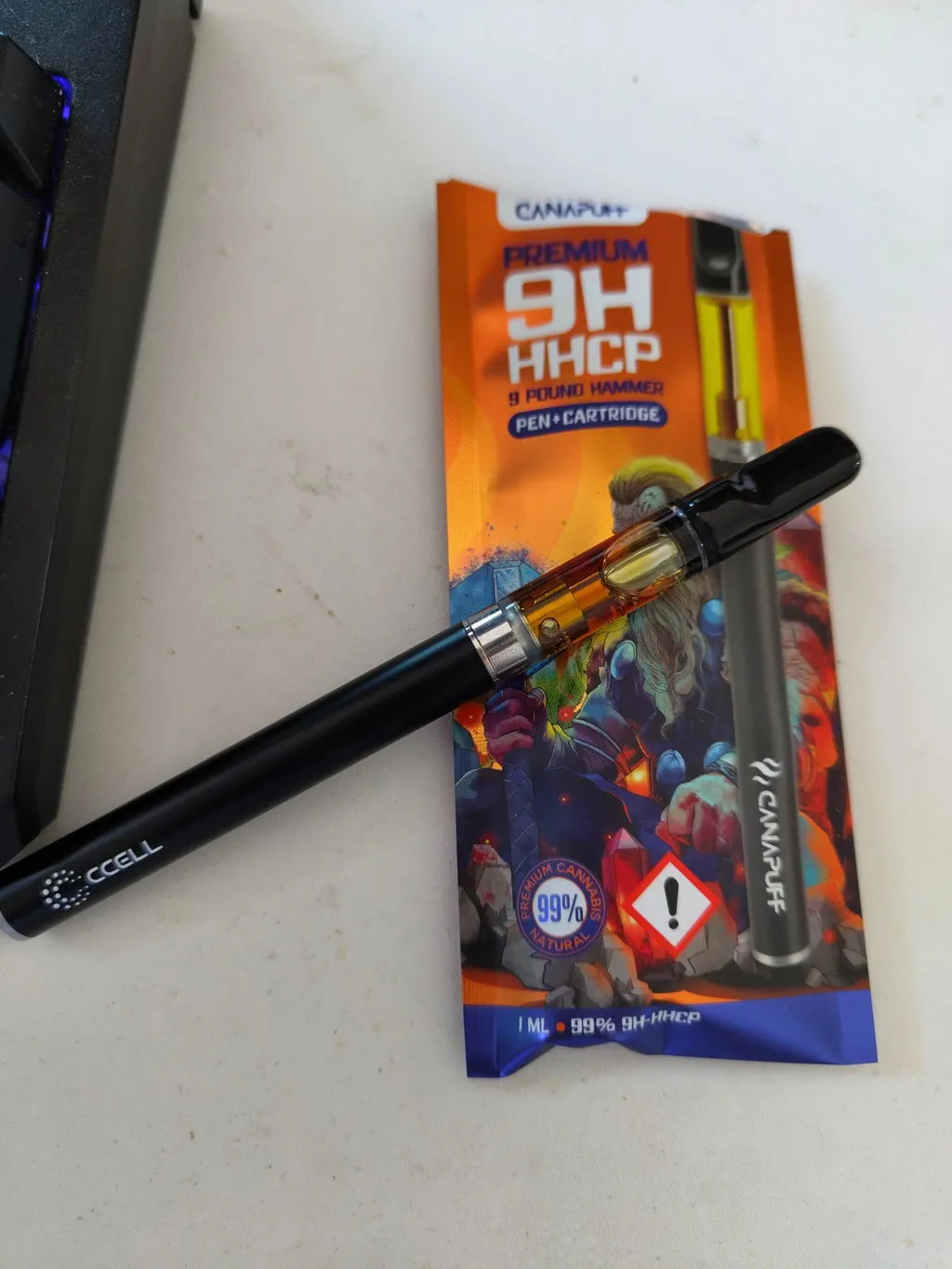 Canapuff 9 Pound Hammer 9H-HHCP vapepen 1ml sitrus