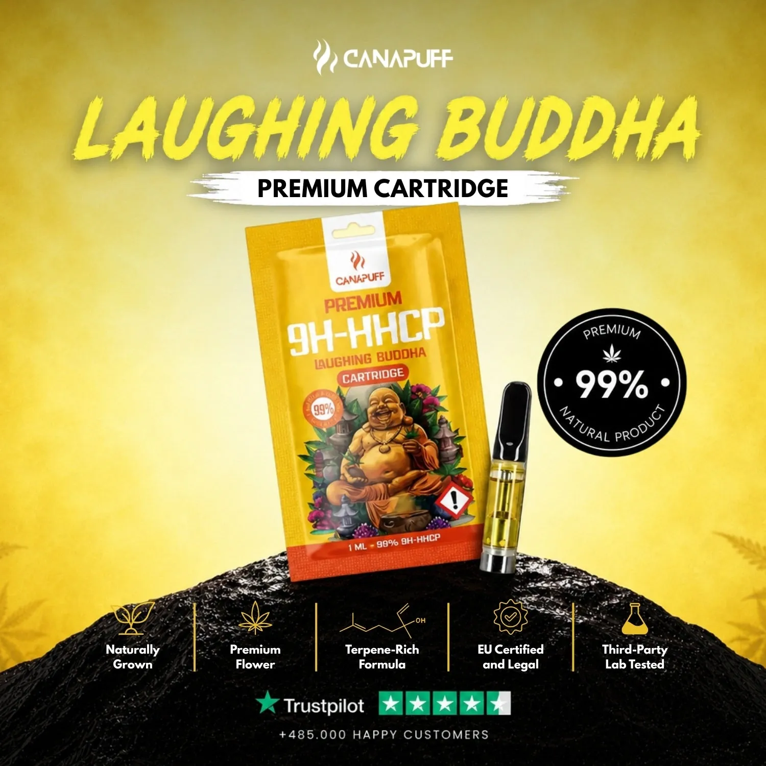 Canapuff Laughing Buddha 9H-HHCP vapepatron 1 ml 99%