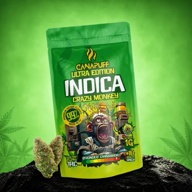 Canapuff Ultra Edition Crazy Monkey indica blomster 1 g 99%