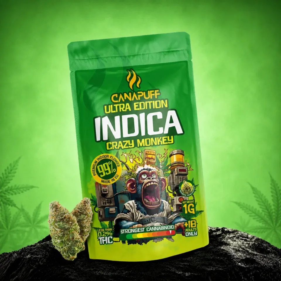 Canapuff Ultra Edition Crazy Monkey indica blomster 1 g 99%