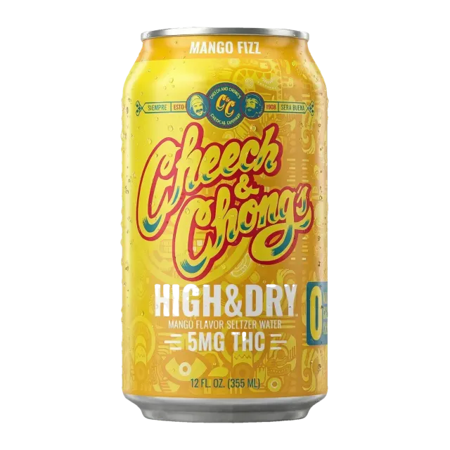 Cheech & Chong High & Dry Mango Fizz THC-seltzer 6-pack 30 mg