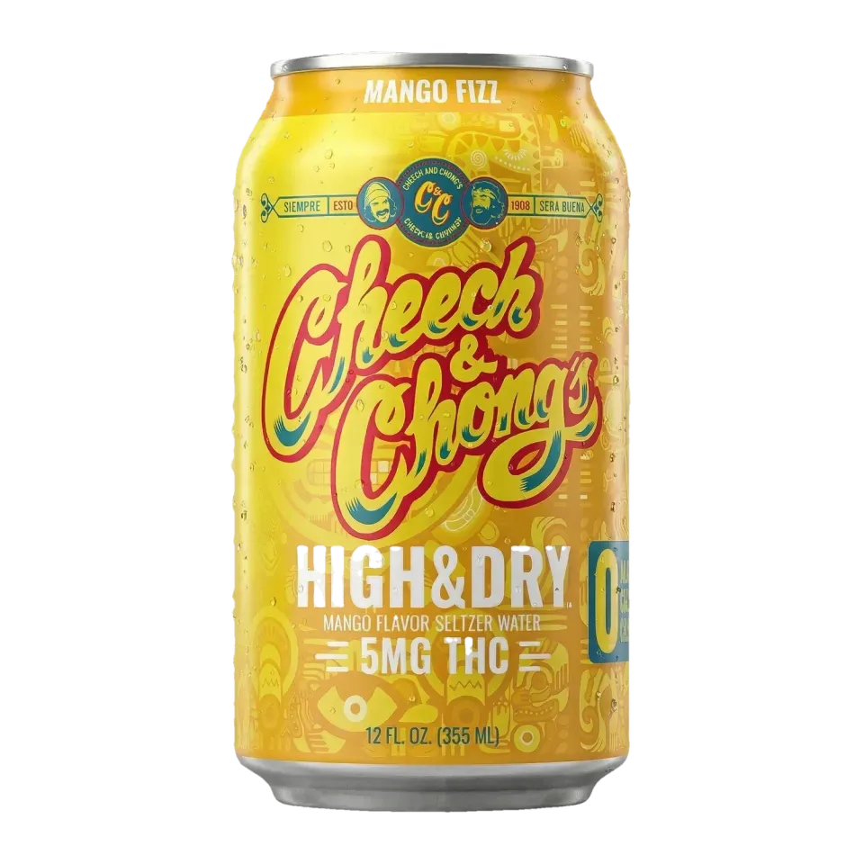Cheech & Chong High & Dry Mango Fizz THC-seltzer 6-pack 30 mg