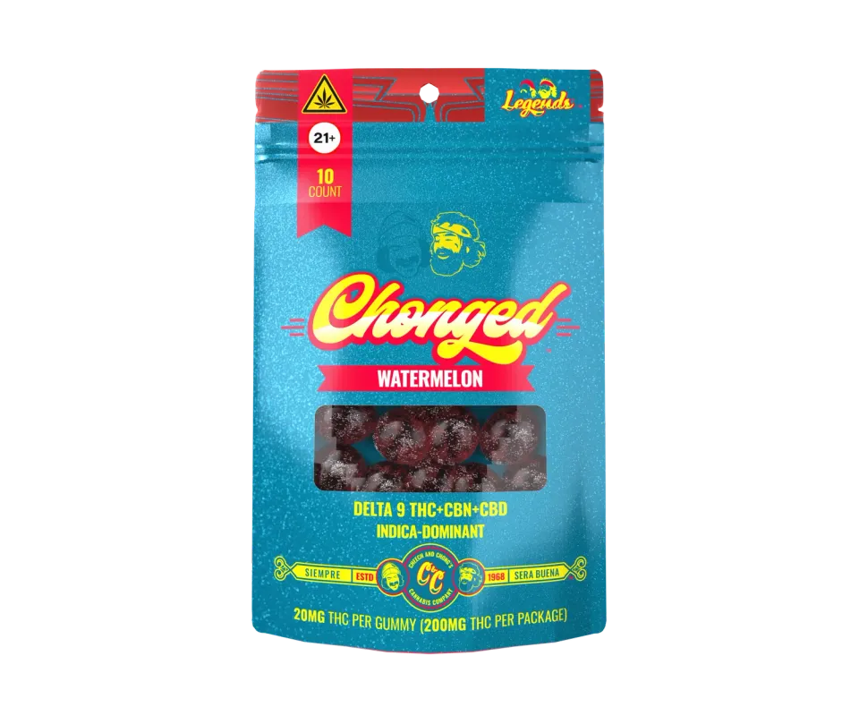 Cheech & Chong Legends Indica gummies vannmelon 200 mg THC