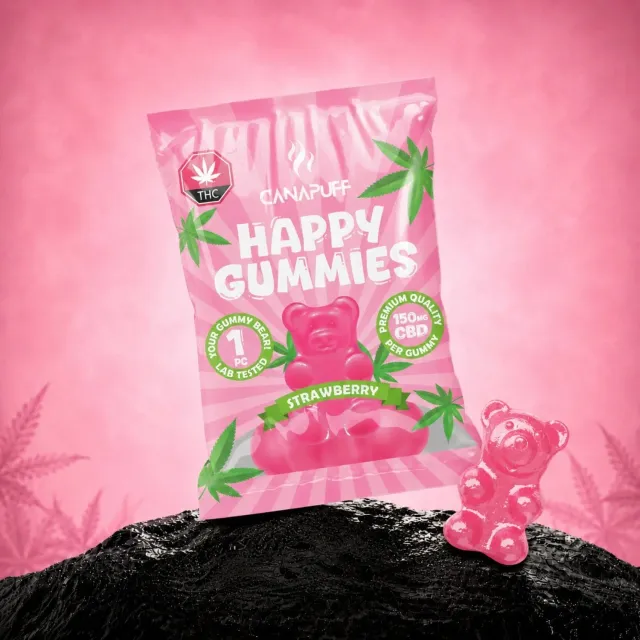 Canapuff CBD Gummies Strawberry vingummi 1 stk jordbær
