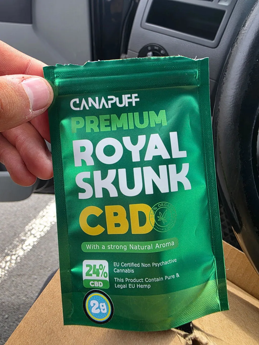 Canapuff Lemon Skunk 14% CBD-blomst 1g sitrus