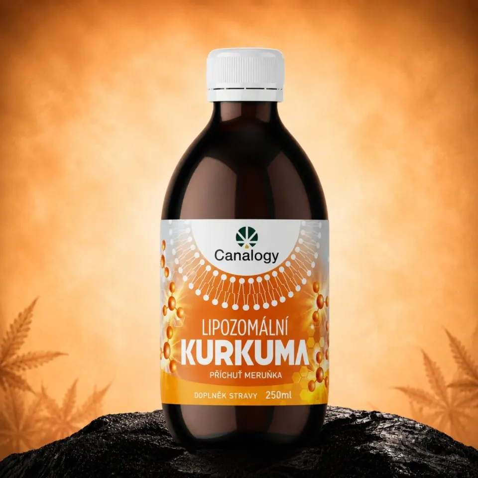Canapuff CBD Liposomal Curcumin 250ml aprikos