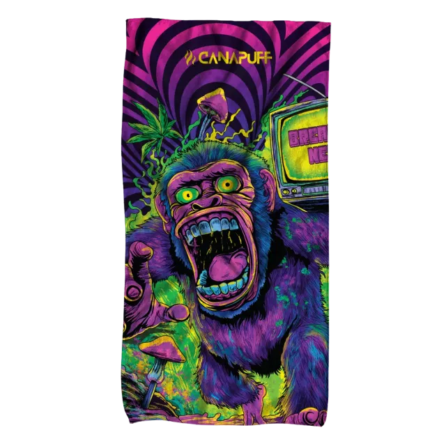 Canapuff Panic Monkey håndkle 145x70 cm bomull