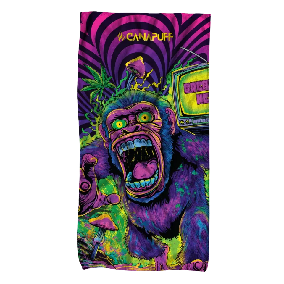 Canapuff Panic Monkey håndkle 145x70 cm bomull