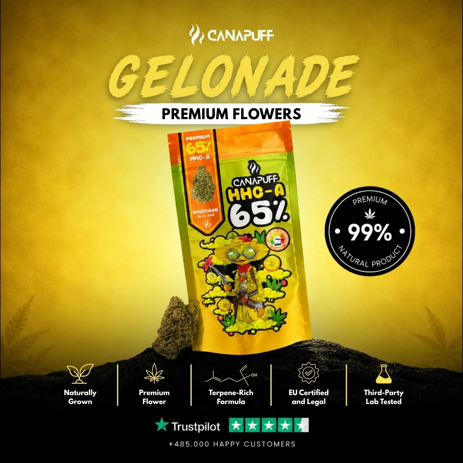 Canapuff HHC-A Gelonade blomster 1g 65%