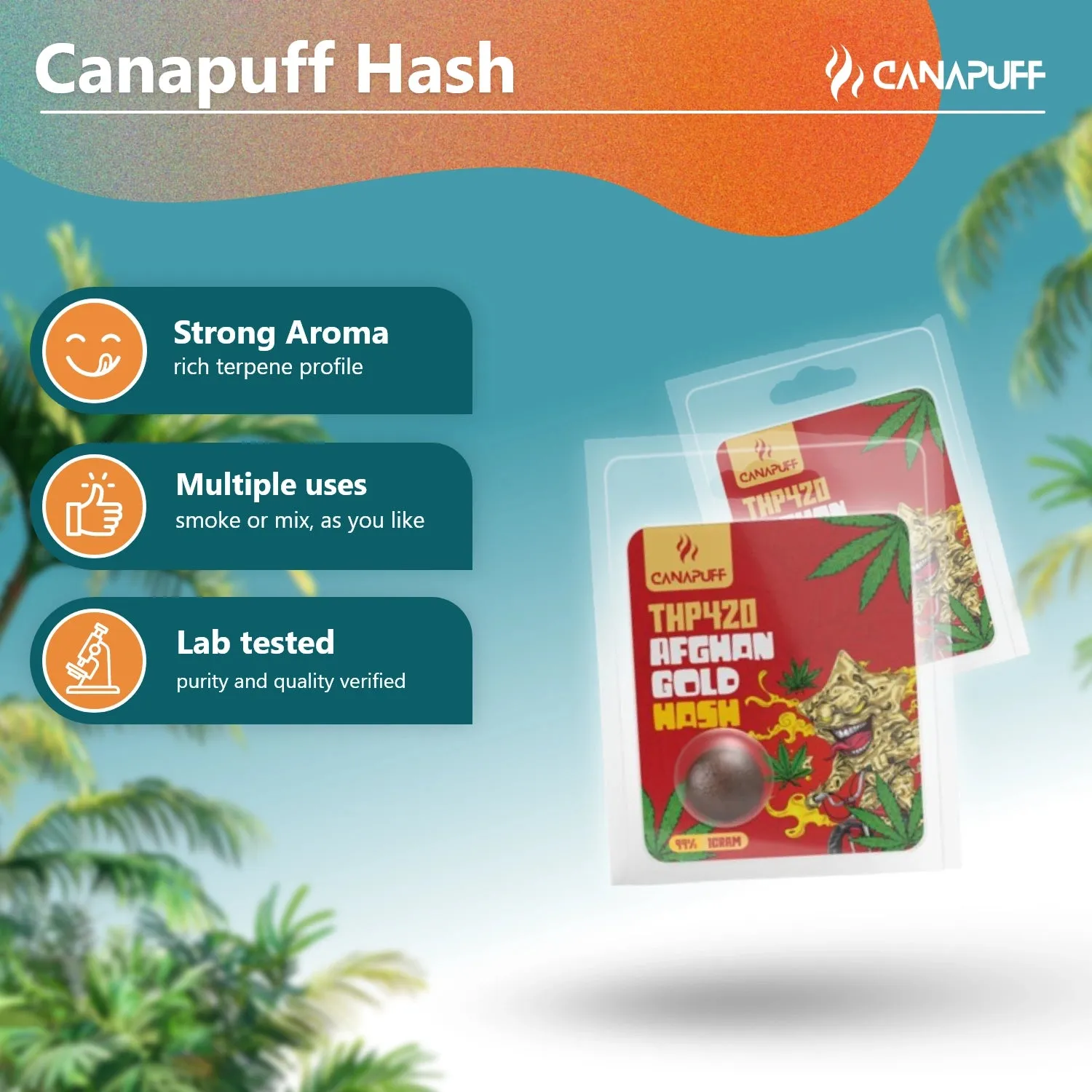 Canapuff THP420 Hash Afghan Gold 99% hash krydret