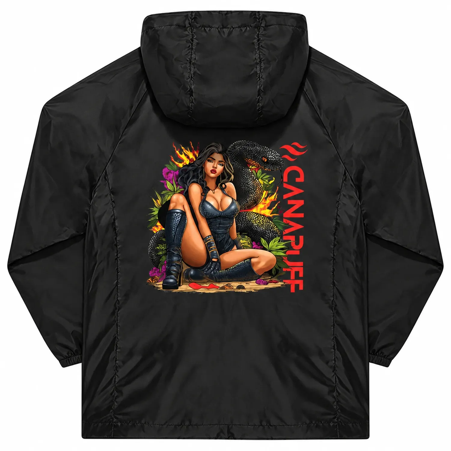 Canapuff Black Mamba windbreaker svart resirkulert