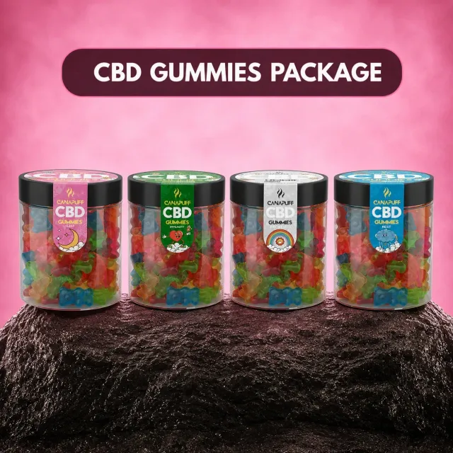 Canapuff CBD Gummies Pakke vingummi 40 stk 4 smaker