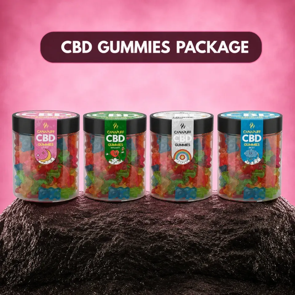 Canapuff CBD Gummies Pakke vingummi 40 stk 4 smaker