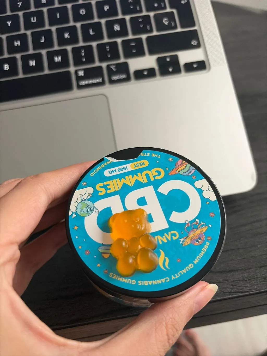Canapuff CBD Gummies Green Apple vingummi 1 stk syrlig