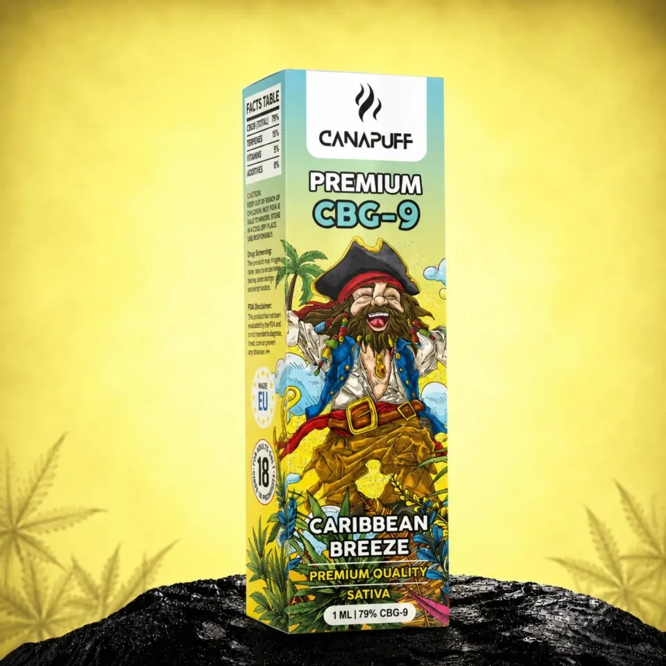 Canapuff CBG9 Caribbean Breeze engangsvape 1 ml ananas
