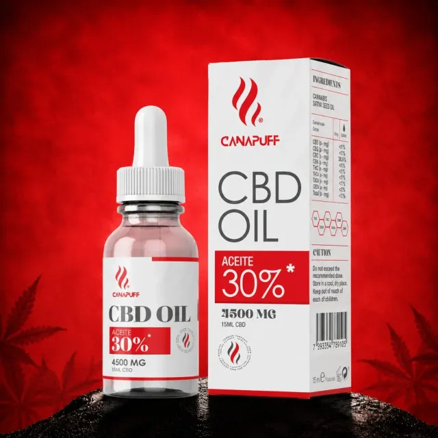 CANAPUFF CBD-olje 30% 15 ml 4500 mg dråper