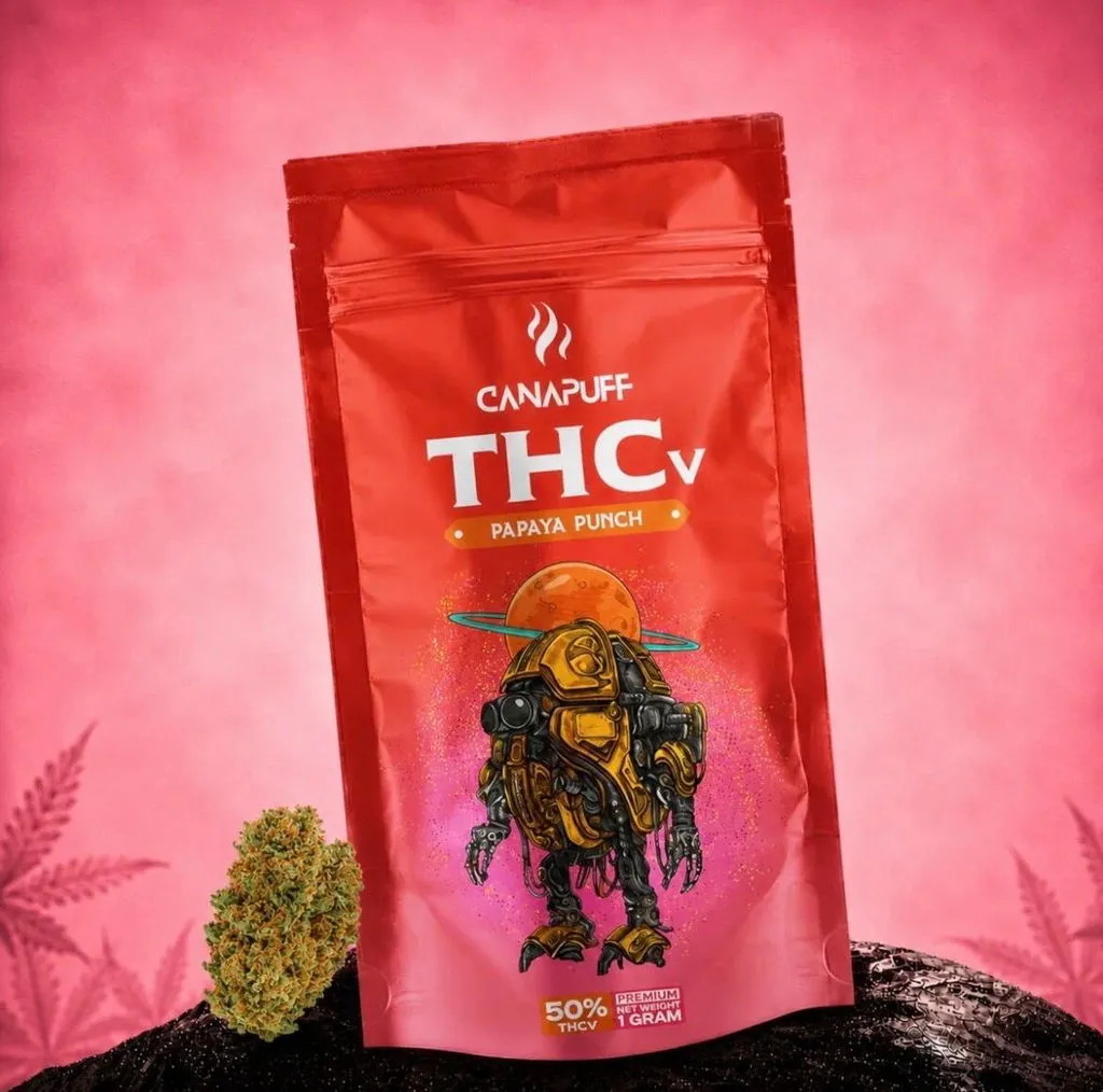 Canapuff Papaya Punch THCv-blomster 1 g 50%