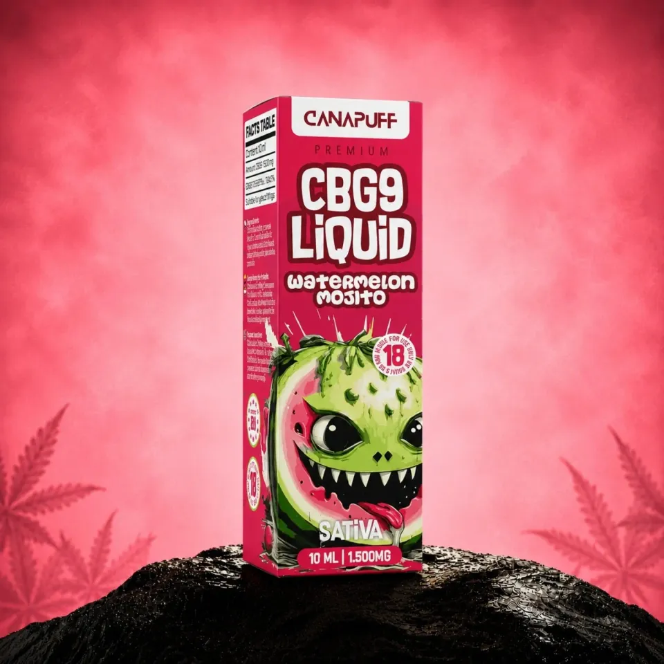 CanaPuff CBG9 Liquid Watermelon Mojito e-væske 1500 mg mynte