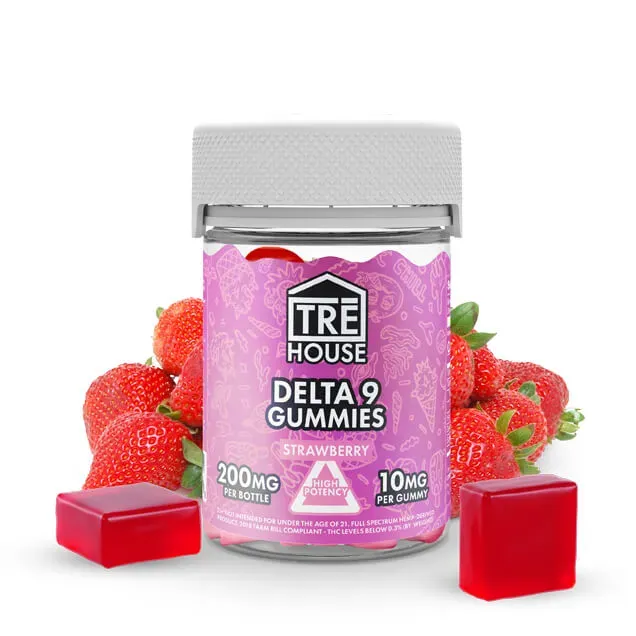 TRË House Strawberry Delta 9 gummies jordbær 10 mg