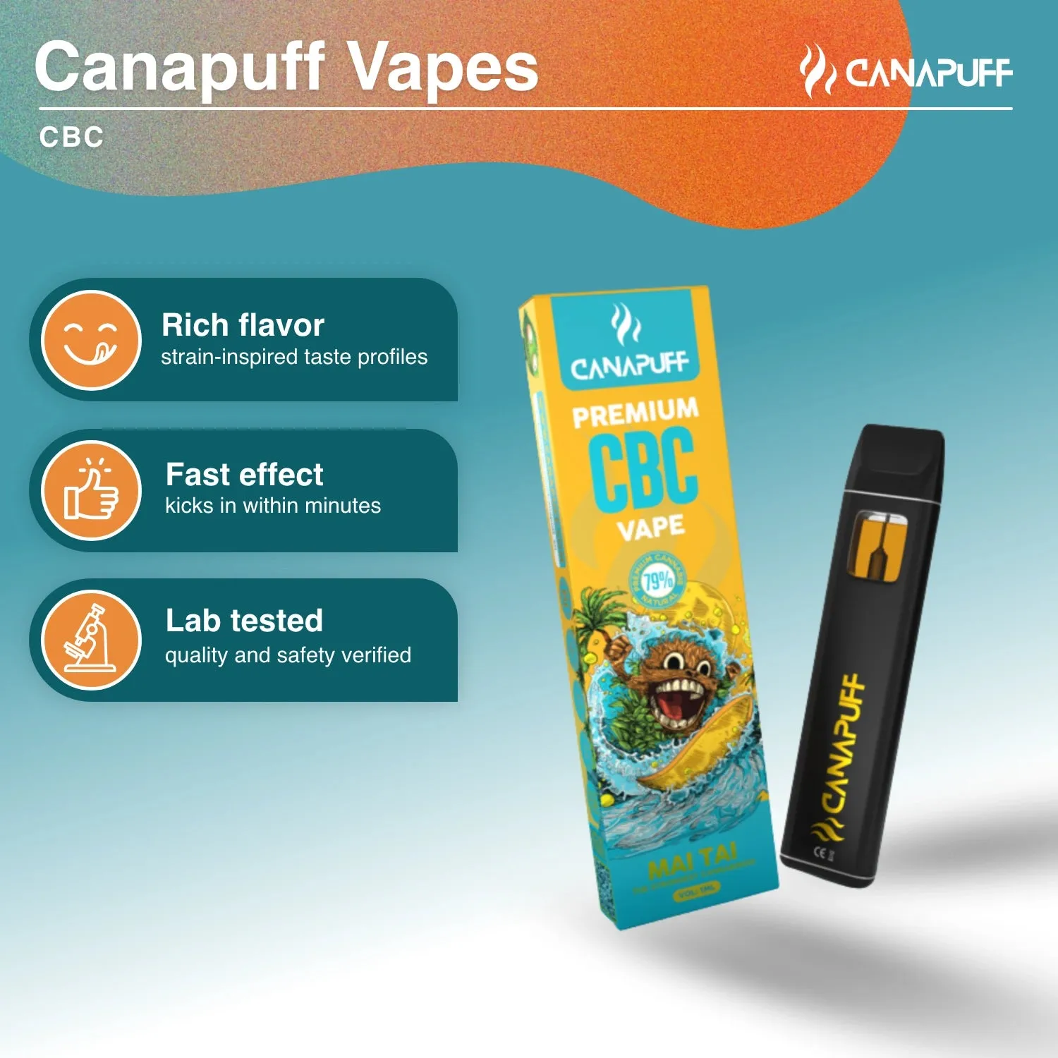 Canapuff CBC Mai Tai engangsvape 1 ml tropisk