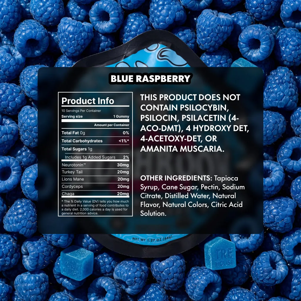 TRE HOUSE Blue Raspberry mushroom gummies sopp singelpakke