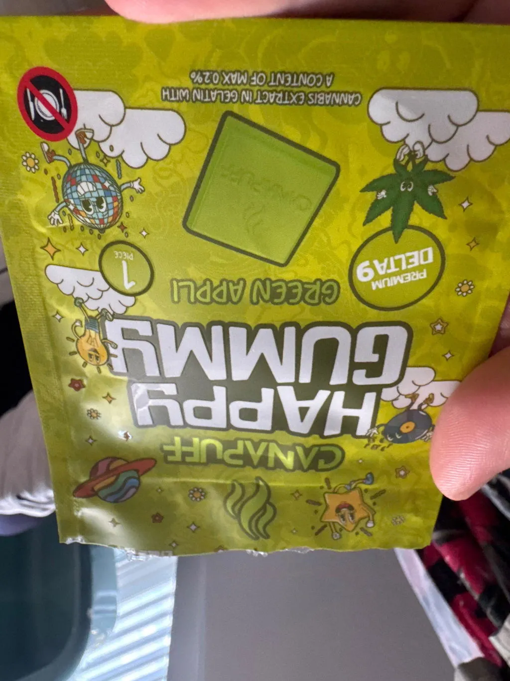 Canapuff Happy Gummy Green Appli vingummi 1 stk eple
