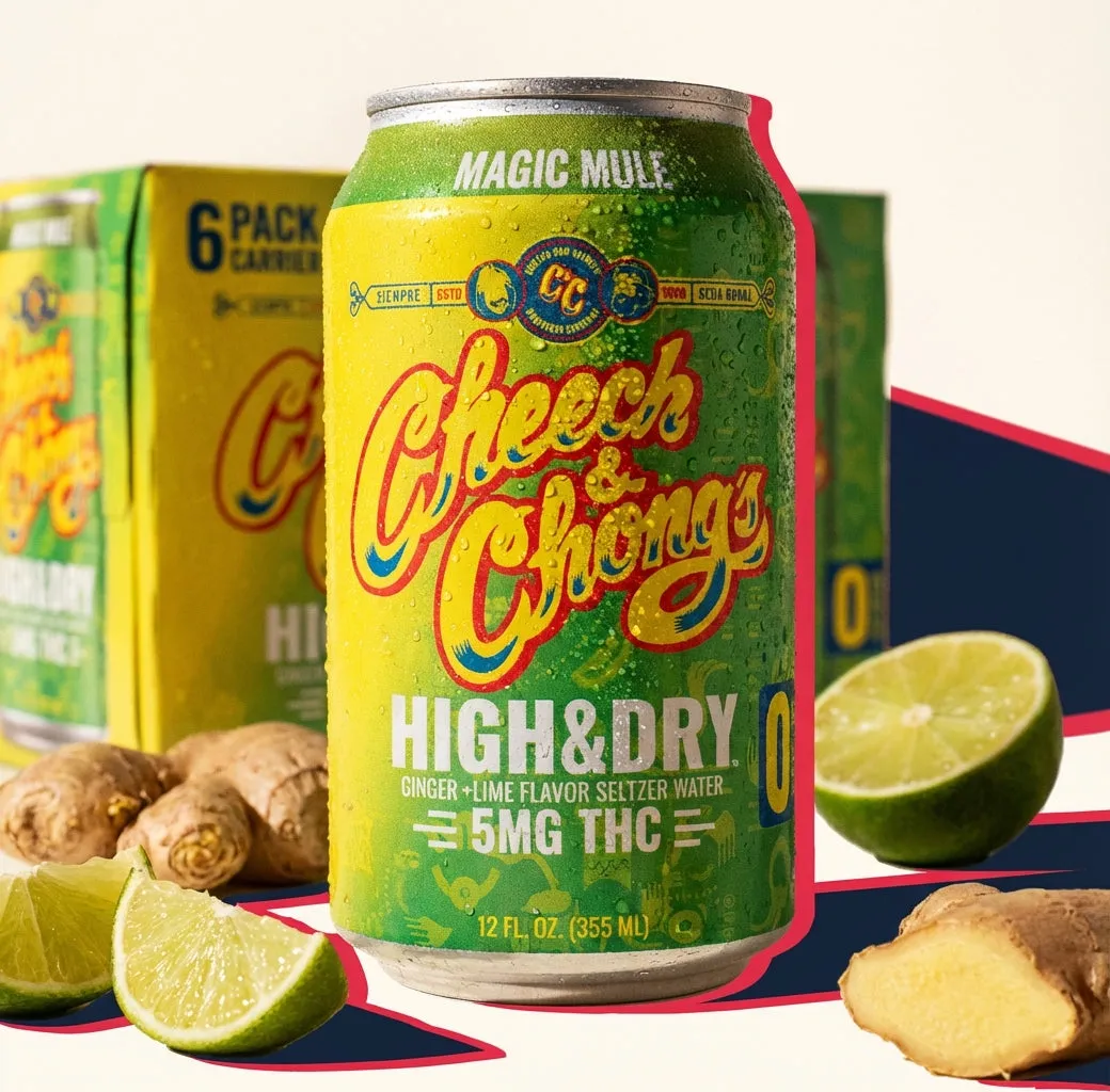 Cheech & Chong High & Dry Magic Mule THC-seltzer 4-pk ingefær