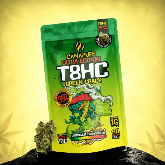 Canapuff T8HC Blomster Green Crack 99% 1g citrus