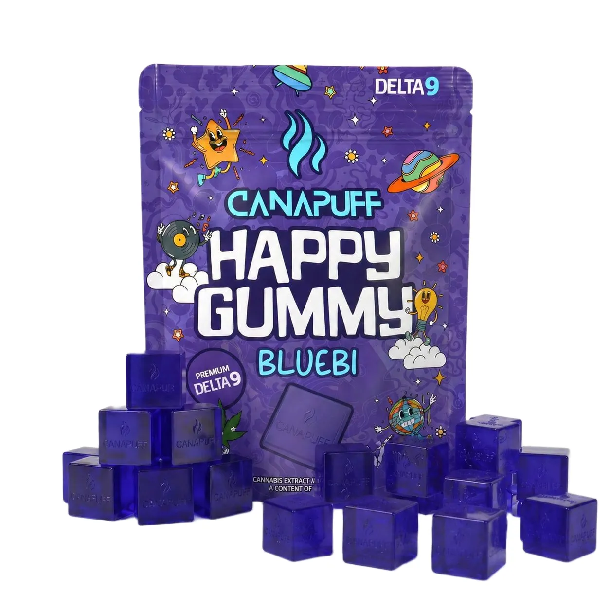 Canapuff Happy Gummy Bluebi vingummi 1 stk Delta 9