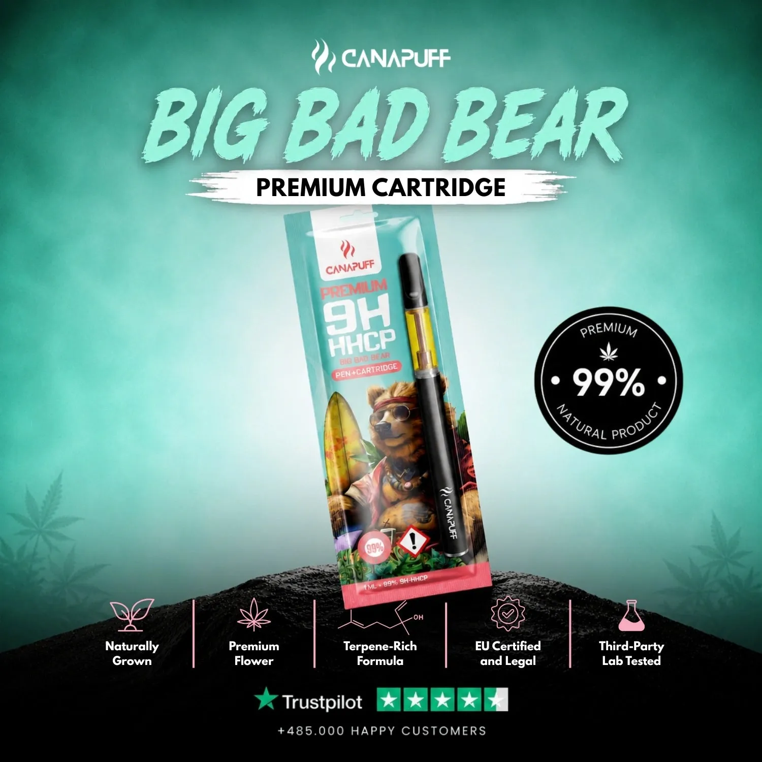 Canapuff 9H-HHCP Big Bad Bear penn 1 ml 99 % furu
