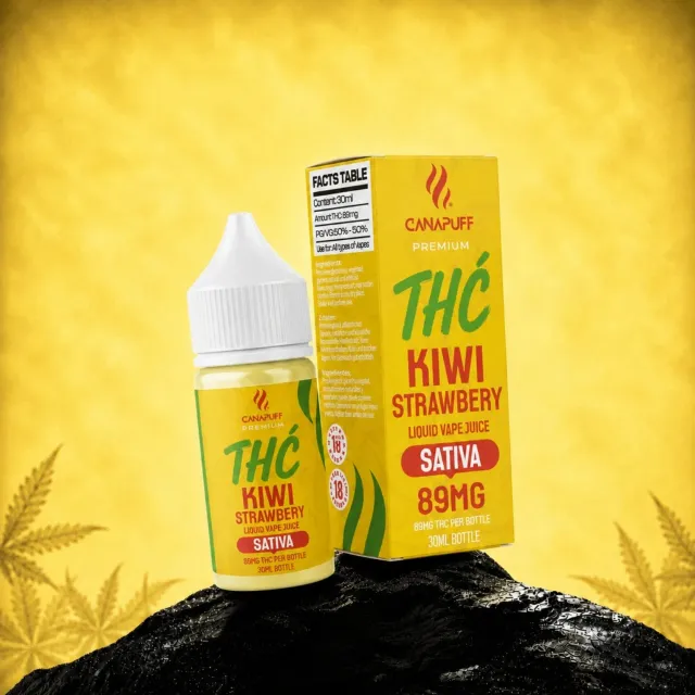 Canapuff Happy Liquid Kiwi Strawberry vapevæske 30ml frukt