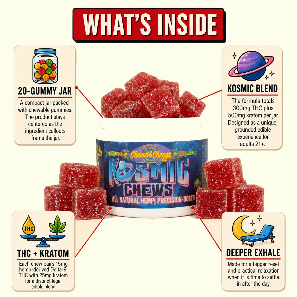 Cheech & Chong Kosmic Chews gummies 300 mg THC MIT