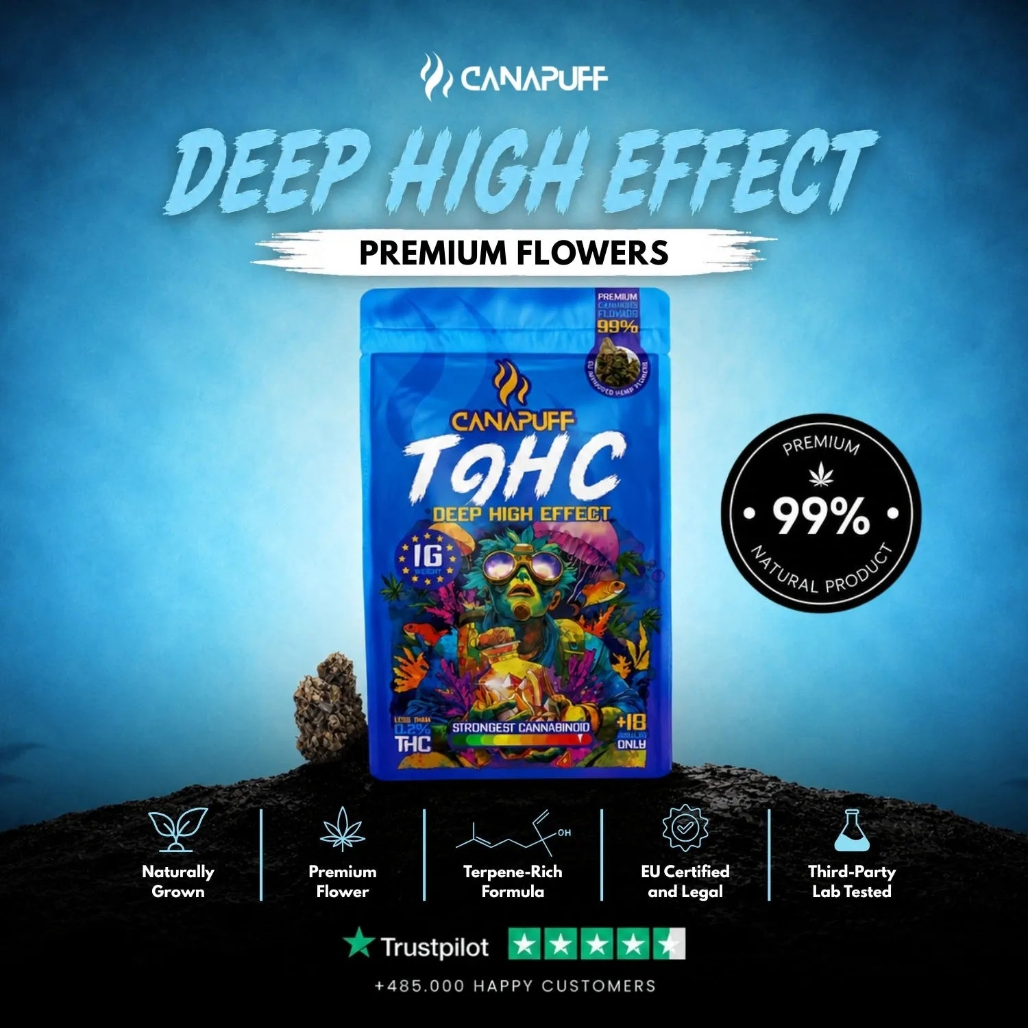 Canapuff T9HC Toppskudd Deep 99% 1g tropisk