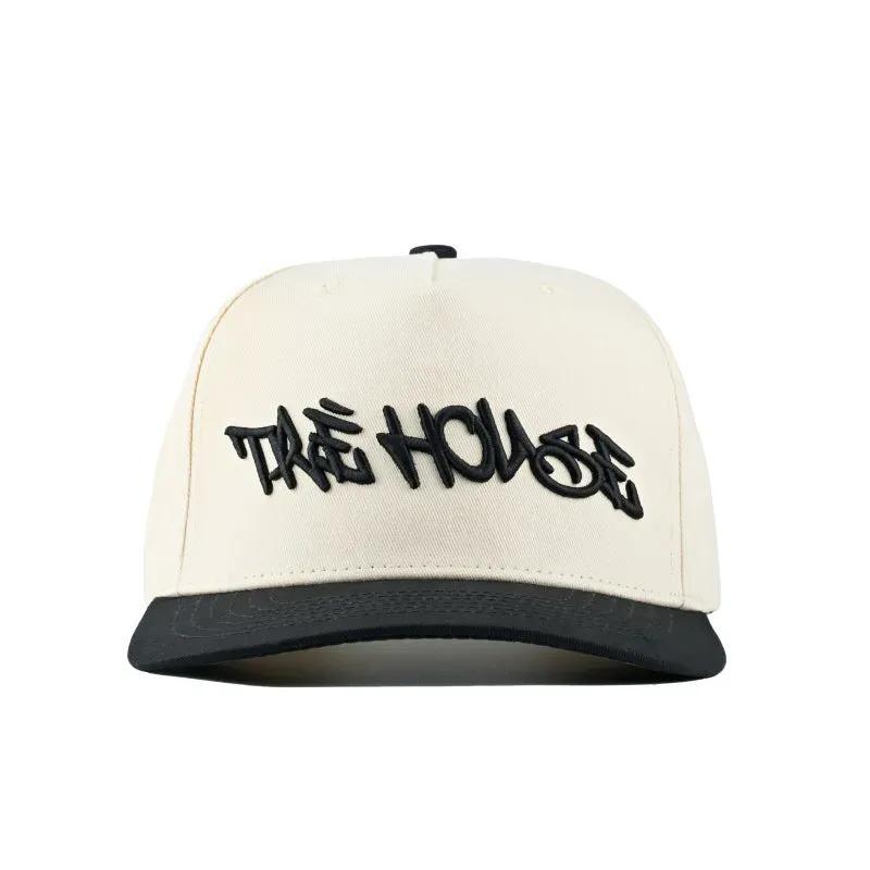 TRE HOUSE Graffiti Logo caps cream justerbar