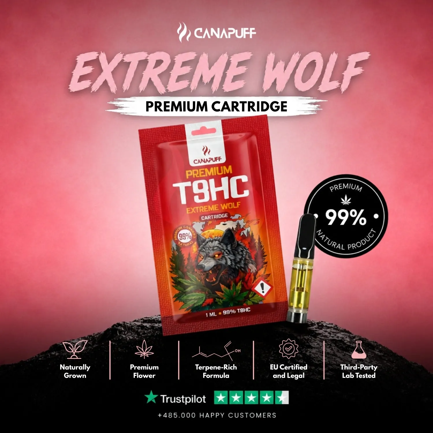 Canapuff Extreme Wolf T8HC patron 99 %