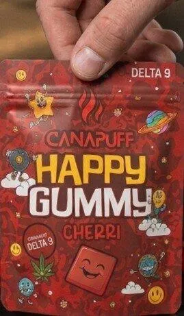 Canapuff Happy Gummy Cherri vingummi 1 stk kirsebær